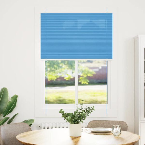 vidaXL Azul Plissada Cega 90x100 cm Largura Tecido 89,4 cm Poli&eacute;ster