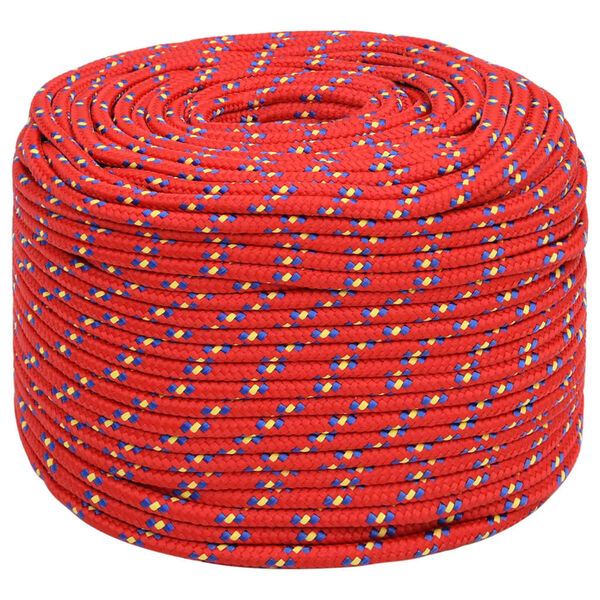 vidaXL Corda de barco 8 mm 25 m polipropileno vermelho