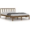 vidaXL Estrutura de cama casal 135x190 cm pinho maci&ccedil;o castanho-mel