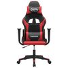 vidaXL Cadeira gaming massagens couro artificial preto e vermelho