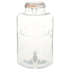 vidaXL Dispensador de &aacute;gua XXL com torneira transparente 8 L vidro