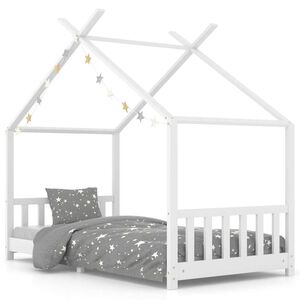 vidaXL Estrutura de cama para crian&ccedil;as 90x200 cm pinho maci&ccedil;o branco