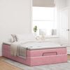vidaXL Cama otomana com colch&atilde;o 120x190 cm veludo rosa