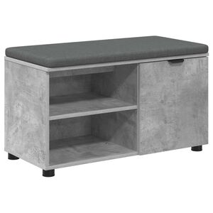 vidaXL Banco de Hall com almofada Cinzento Concreto 80 x 38 x 46 cm