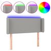 vidaXL Cabeceira de cama c/ luzes LED tecido 93x16x78/88cm cinza-claro