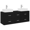 vidaXL Conjunto de Arm&aacute;rios para Banheiro 3 unid. Preto