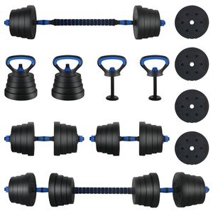 vidaXL Conjunto de Halteres 4 em 1 40kg Preto e Azul