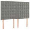 vidaXL Cama com molas/colch&atilde;o 140x200 cm veludo cinzento-claro