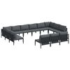 vidaXL Conjunto de Sof&aacute; de Jardim 13 unid. Preto A&ccedil;o