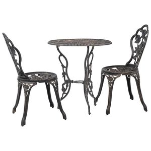 vidaXL 3 pcs conjunto bistr&ocirc; alum&iacute;nio fundido