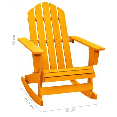 vidaXL Cadeira Adirondack de baloiçar p/ jardim abeto maciço laranja