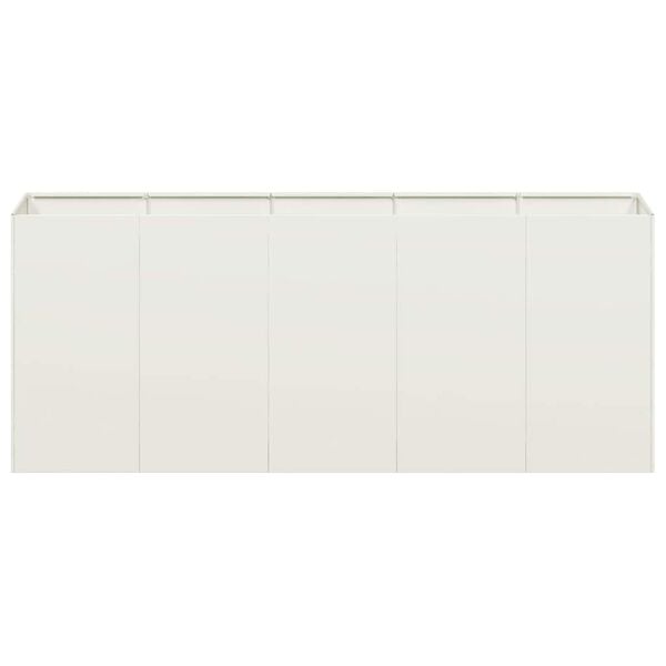 vidaXL Vaso floreira 200x40x80 cm a&ccedil;o laminado a frio branco
