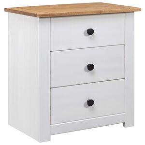 vidaXL Mesa de cabeceira 46x40x57 cm madeira de pinho panama branco