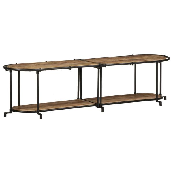 vidaXL M&oacute;vel de TV 160x42x40 cm madeira de mangueira &aacute;spera maci&ccedil;a