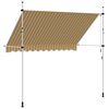 vidaXL Toldo retr&aacute;til manual 300 cm riscas laranjas e brancas