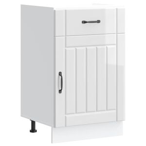 vidaXL Arm&aacute;rio de cozinha baixo Lucca deriv. madeira branco brilhante