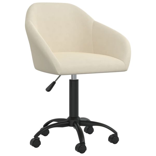 vidaXL Cadeiras de jantar girat&oacute;rias 2 pcs veludo cor creme