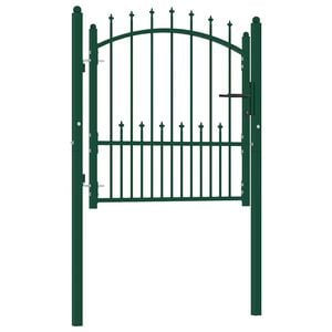 vidaXL Port&atilde;o de cerca EMMEN com pontas de a&ccedil;o 104x97 cm verde