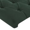 vidaXL Cabeceira de cama c/ LED veludo 147x16x118/128 cm verde-escuro