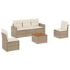 vidaXL 6 pcs conjunto de sof&aacute;s p/ jardim com almofad&otilde;es vime PE bege