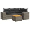 vidaXL 5 pcs conjunto sof&aacute;s de jardim c/ almofad&otilde;es vime PE cinzento