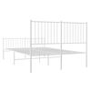 vidaXL Estrutura de cama com cabeceira e p&eacute;s 140x190 cm metal branco