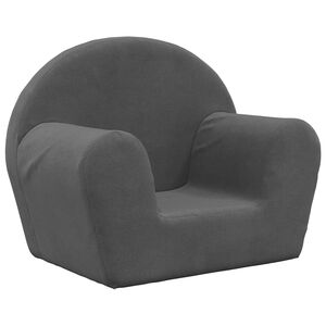 vidaXL Sof&aacute; infantil pel&uacute;cia macia antracite