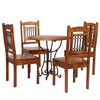 vidaXL Conjunto de mesa de jantar 5 pcs madeira de ac&aacute;cia maci&ccedil;a