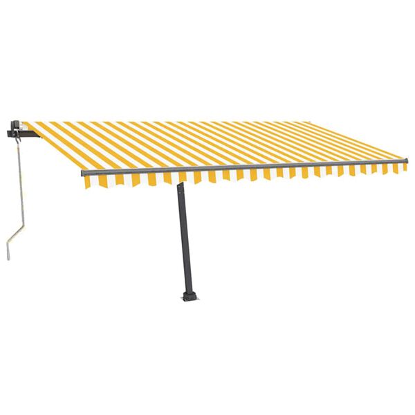 vidaXL Toldo automático independente 400x300 cm amarelo e branco