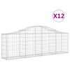 vidaXL Cestos gabi&atilde;o arqueados 12pcs 200x30x60/80 cm ferro galvanizado