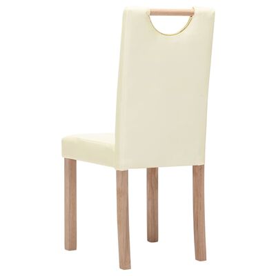 vidaXL Cadeiras de jantar 4 pcs couro artificial cor creme