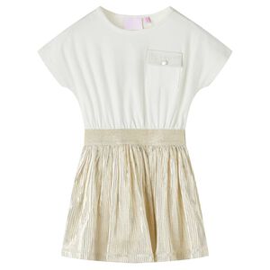 vidaXL Vestido de manga curta para crian&ccedil;a cor cru 104