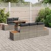 vidaXL Conjunto de Sof&aacute; de Jardim 6 pcs Cinzeto Rattan Sint&eacute;tico