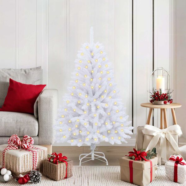 vidaXL &Aacute;rvore de Natal Artificial Branco 120 cm PVC e Metal