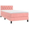 vidaXL Cama box spring c/ colch&atilde;o/LED 80x200 cm veludo rosa