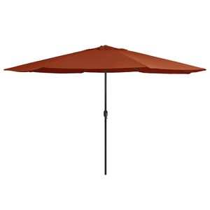vidaXL Guarda-sol de jardim com poste de metal 390 cm terracota