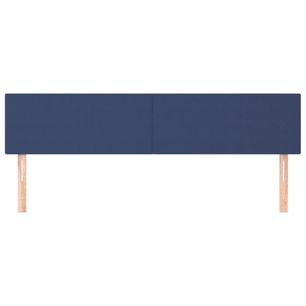 vidaXL Cabeceira de cama 2 pcs tecido 100x5x78/88 cm azul