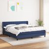 vidaXL Cama com molas/colch&atilde;o 180x200 cm tecido azul