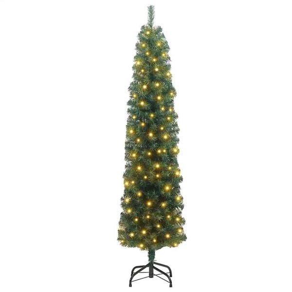vidaXL &Aacute;rvore de Natal Artificial Verde 240 cm PVC e A&ccedil;o e Pl&aacute;stico