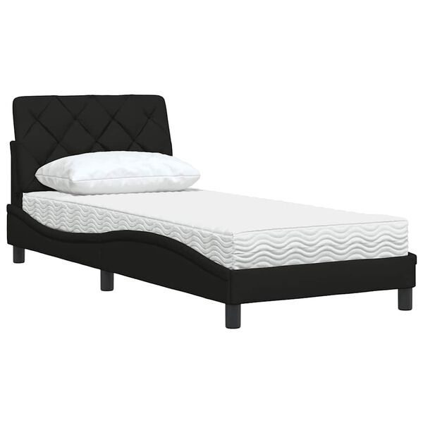 vidaXL Cama com colch&atilde;o 80x200 cm tecido preto