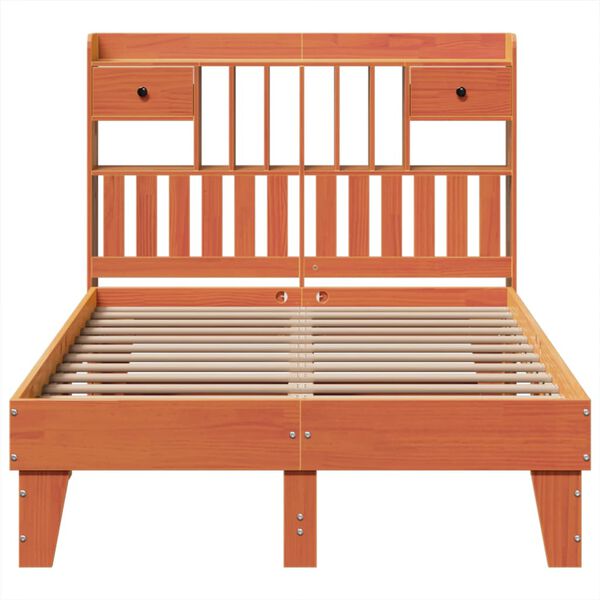 vidaXL Cama sem colch&atilde;o 120x190 cm madeira pinho maci&ccedil;a castanho-mel