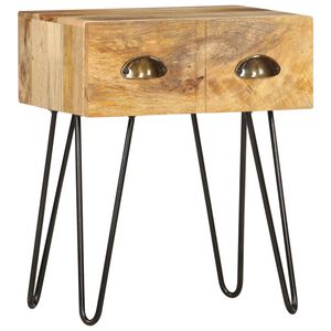 vidaXL Mesa de cabeceira 40x30x50 cm madeira de mangueira maci&ccedil;a
