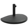 vidaXL Base de guarda-sol semicircular poliresina 15 kg preto