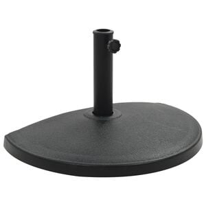 vidaXL Base de guarda-sol semicircular poliresina 15 kg preto
