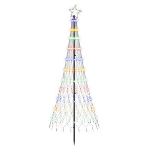 vidaXL &Aacute;rvore de Natal LED 180 cm 230 LED Multicolorido Ferro Preto