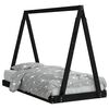vidaXL Estrutura de cama infantil 80x160 cm pinho maci&ccedil;o preto