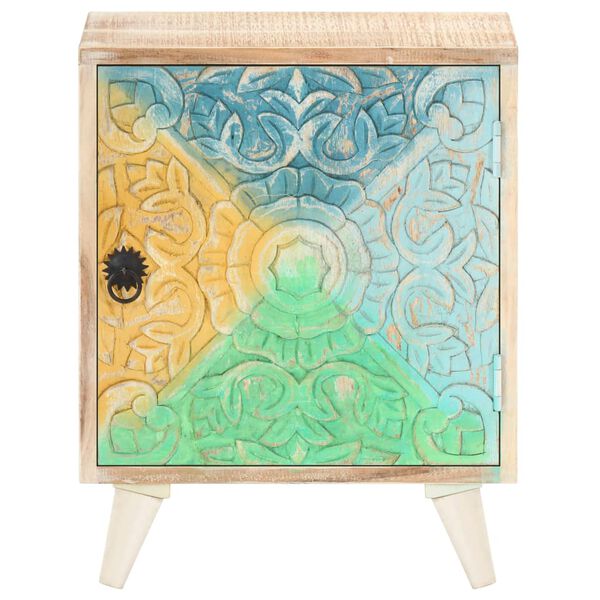 vidaXL Mesa cabeceira esculpida 40x30x50 cm madeira de ac&aacute;cia maci&ccedil;a