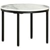 vidaXL Mesa de centro &Oslash;50 cm m&aacute;rmore genu&iacute;na maci&ccedil;a branco e preto