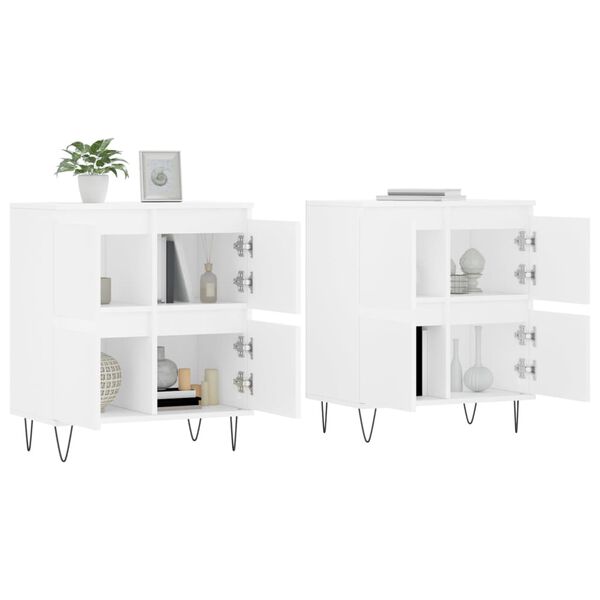 vidaXL Aparadores 2 pcs derivados de madeira branco