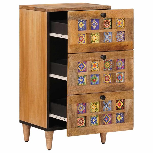 vidaXL Buffet Natural 40 x 33 x 75 cm Madeira de manga maci&ccedil;a